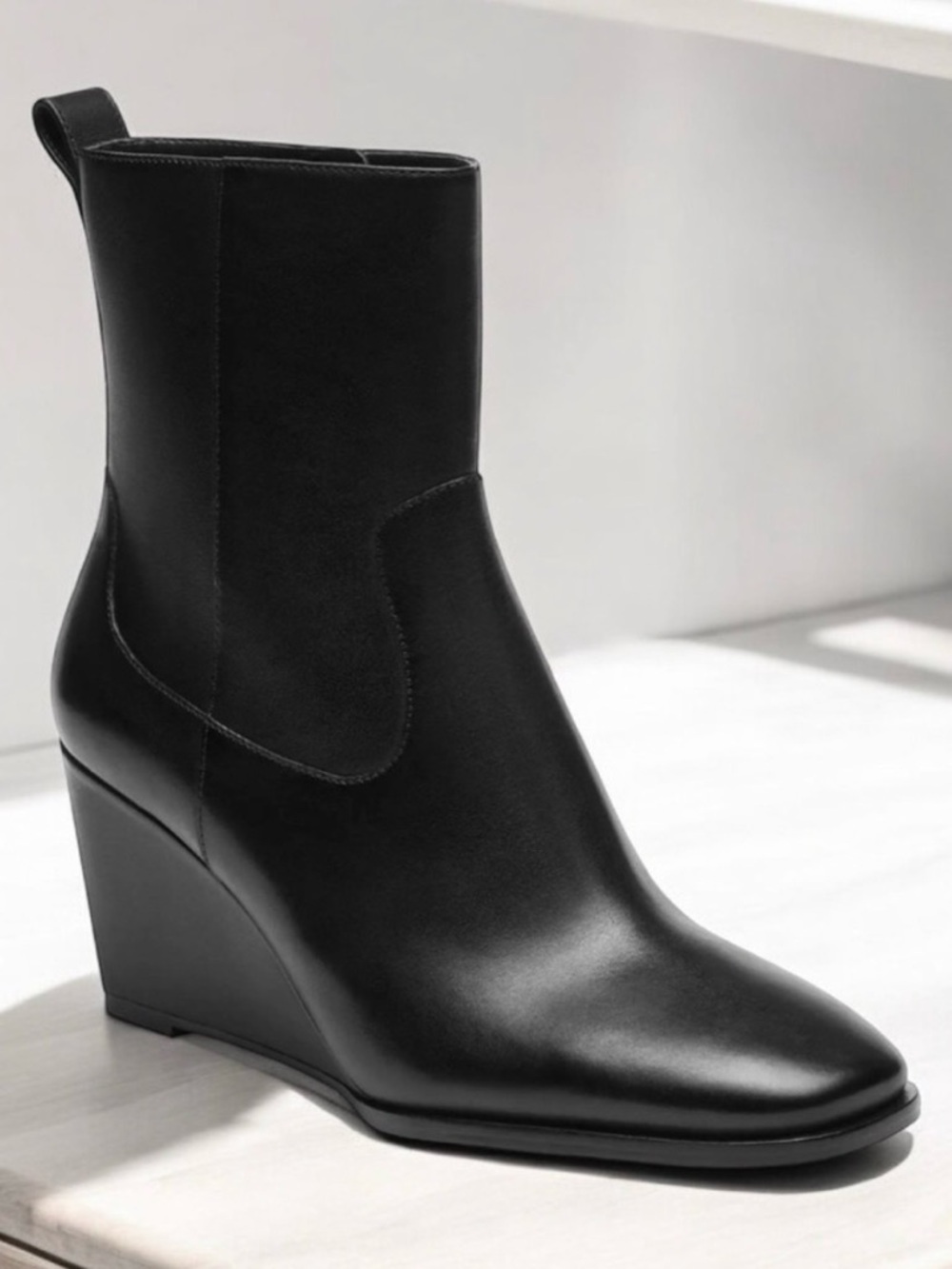 Coach Josephine Women's Black Leather Wedge Ankle Bootie